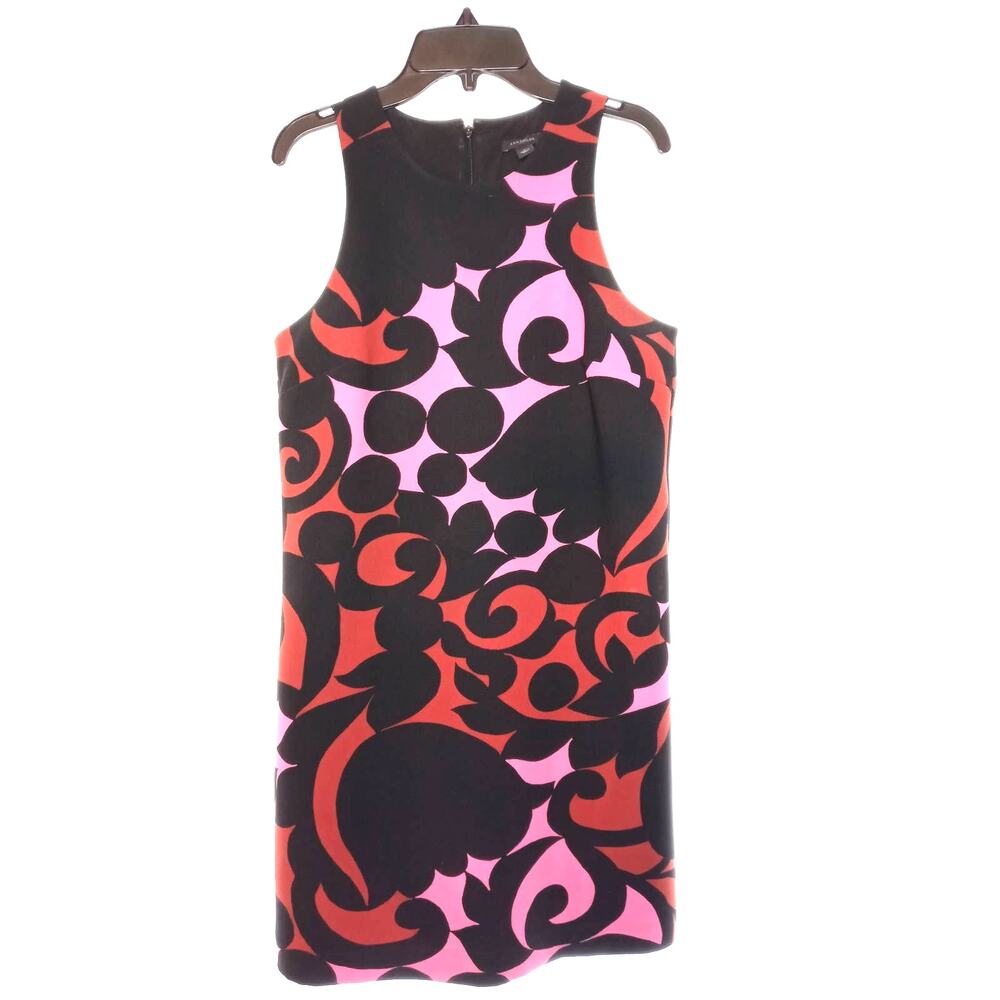 Ann Taylor Size 2 Red And Pink sheath sleeveless Dress
